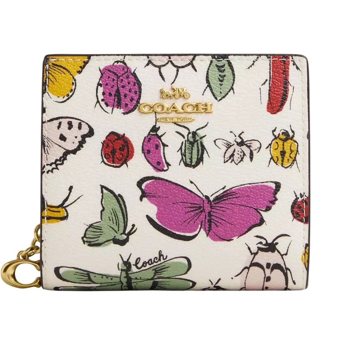 Ví nữ Coach Mini Snap Wallet With Creature Print Novelty print Gold Chalk Multi CR795 3