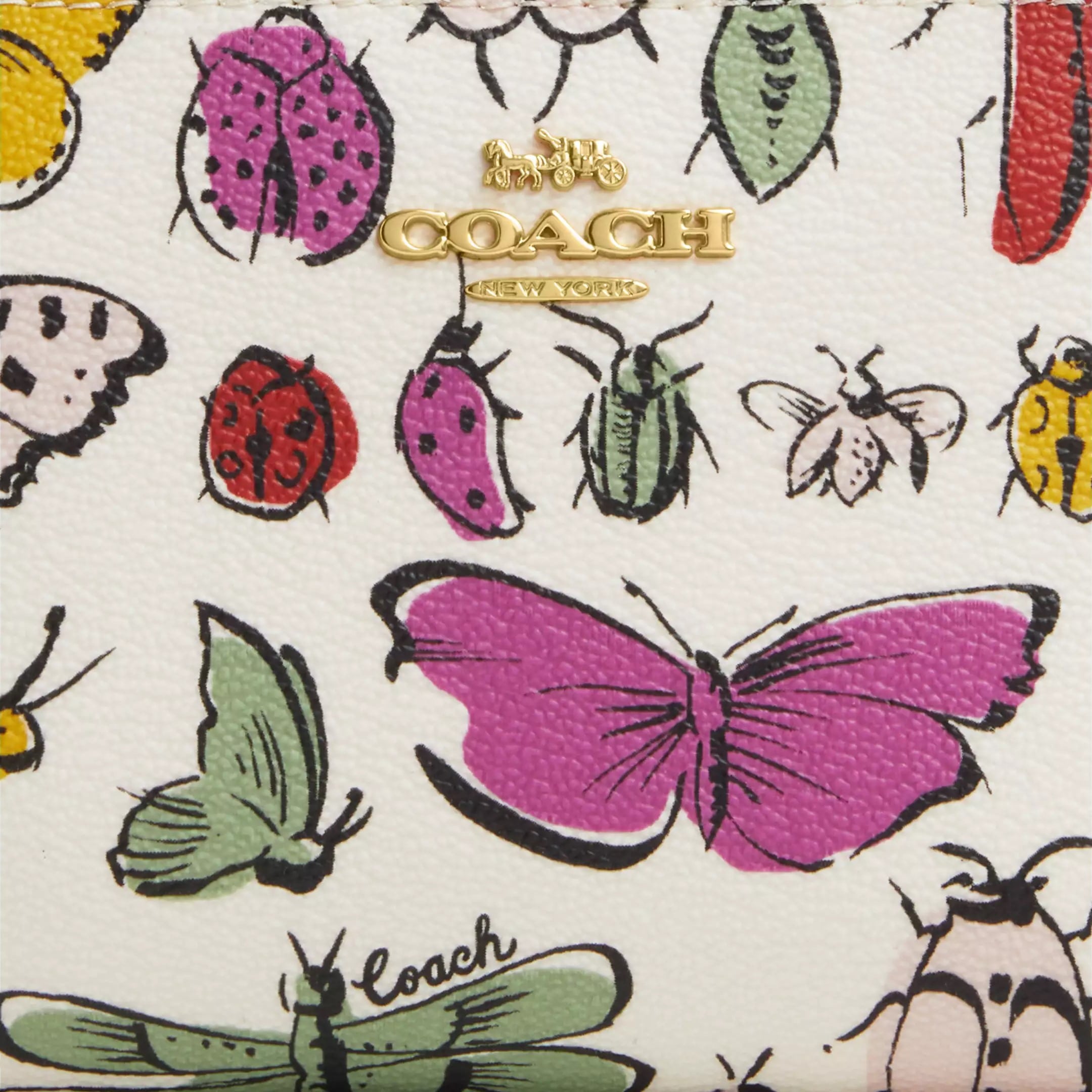Ví nữ Coach Mini Snap Wallet With Creature Print Novelty print Gold Chalk Multi CR795 4