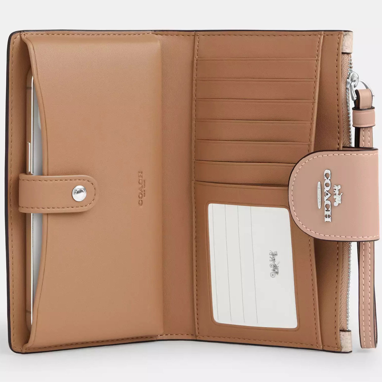 Ví điện thoại Coach Phone Wallet In Signature Canvas Sand Taupe CW780 1