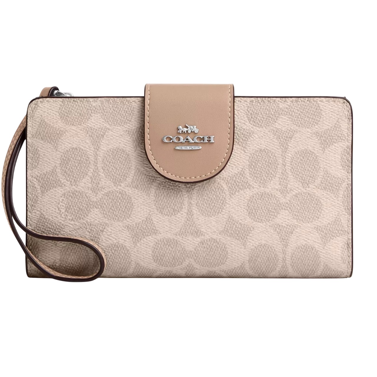 Ví điện thoại Coach Phone Wallet In Signature Canvas Sand Taupe CW780 2