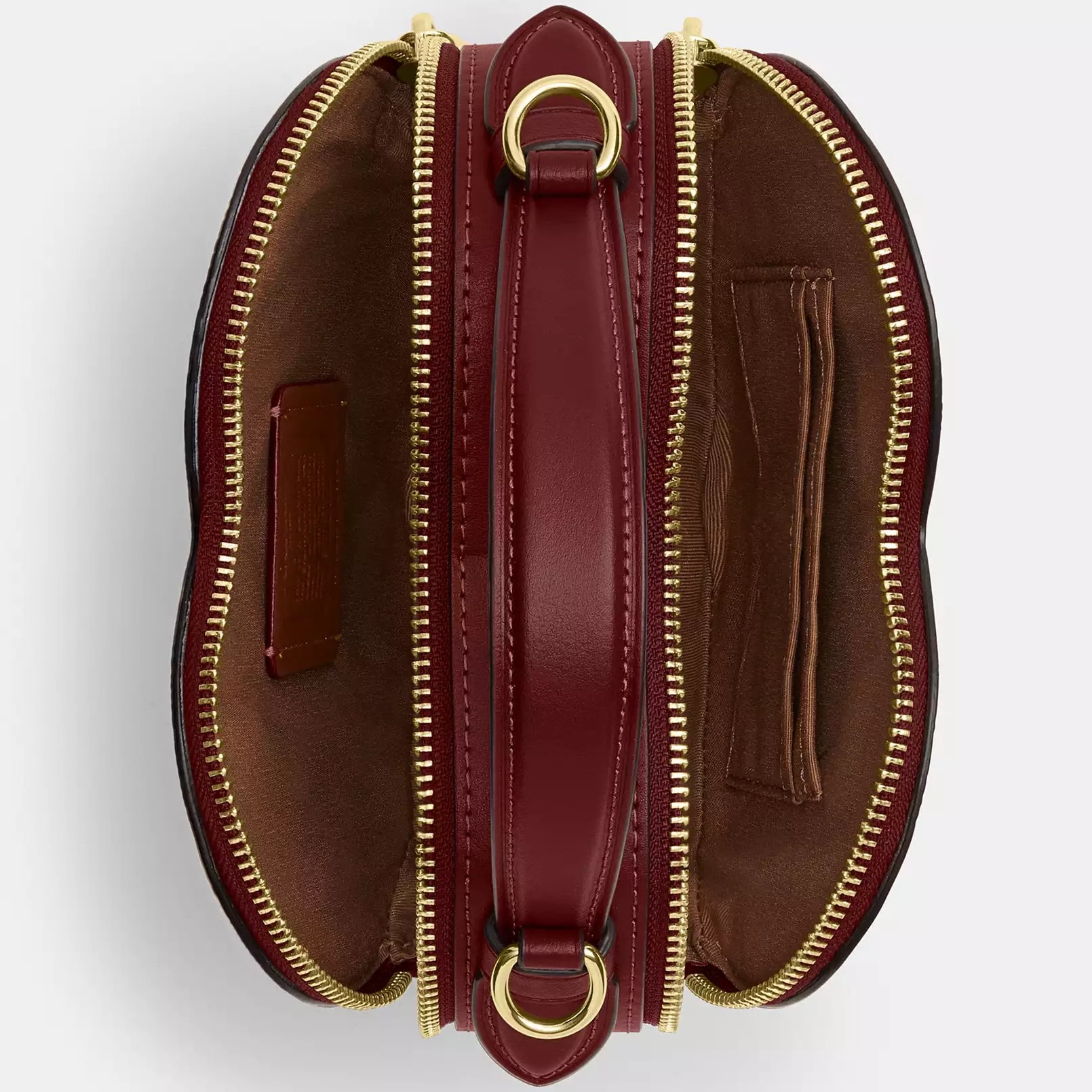 Túi đeo chéo Coach trái tim Heart Crossbody Bag With Cherry Print Signature Canvas Gold Tan Multi CY706 1