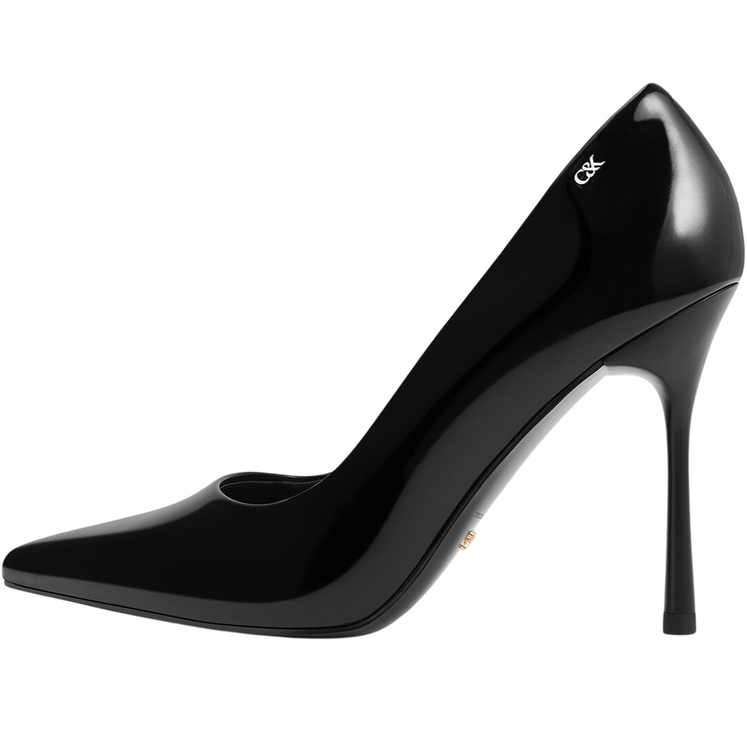 Giày nữ cao gót mũi nhọn Charles Keith Kyra Leather Pointed Toe Pumps Black SL1-60280472-1 6