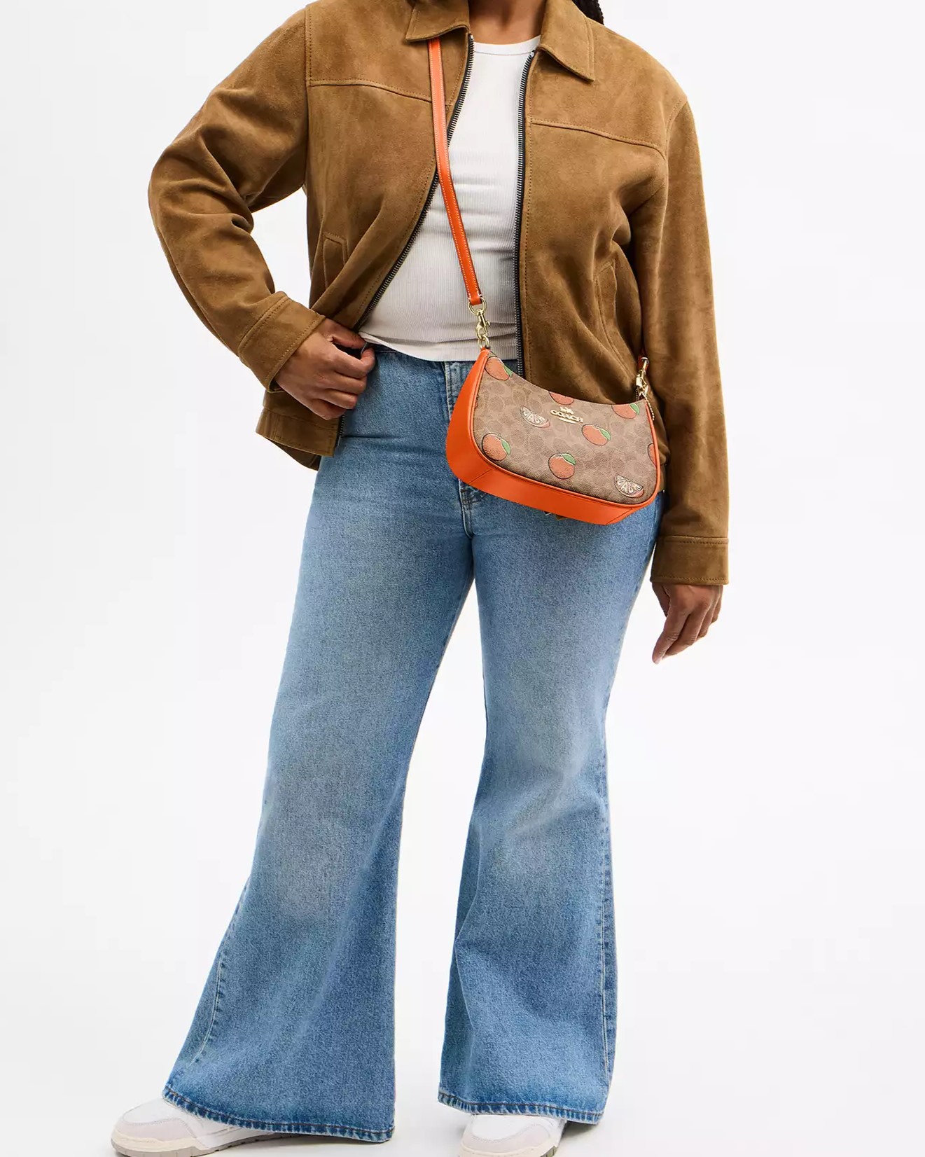 Túi đeo chéo Coach Teri Shoulder Bag In Signature Canvas With Orange Print CAL80 3