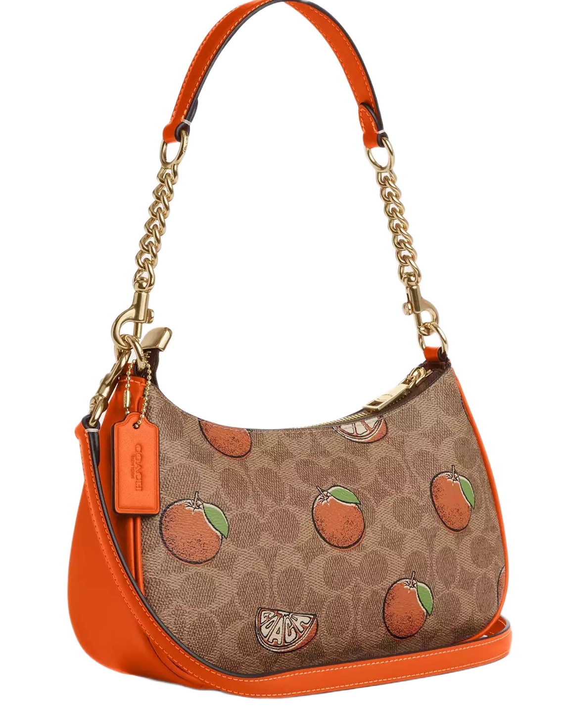 Túi đeo chéo Coach Teri Shoulder Bag In Signature Canvas With Orange Print CAL80 5