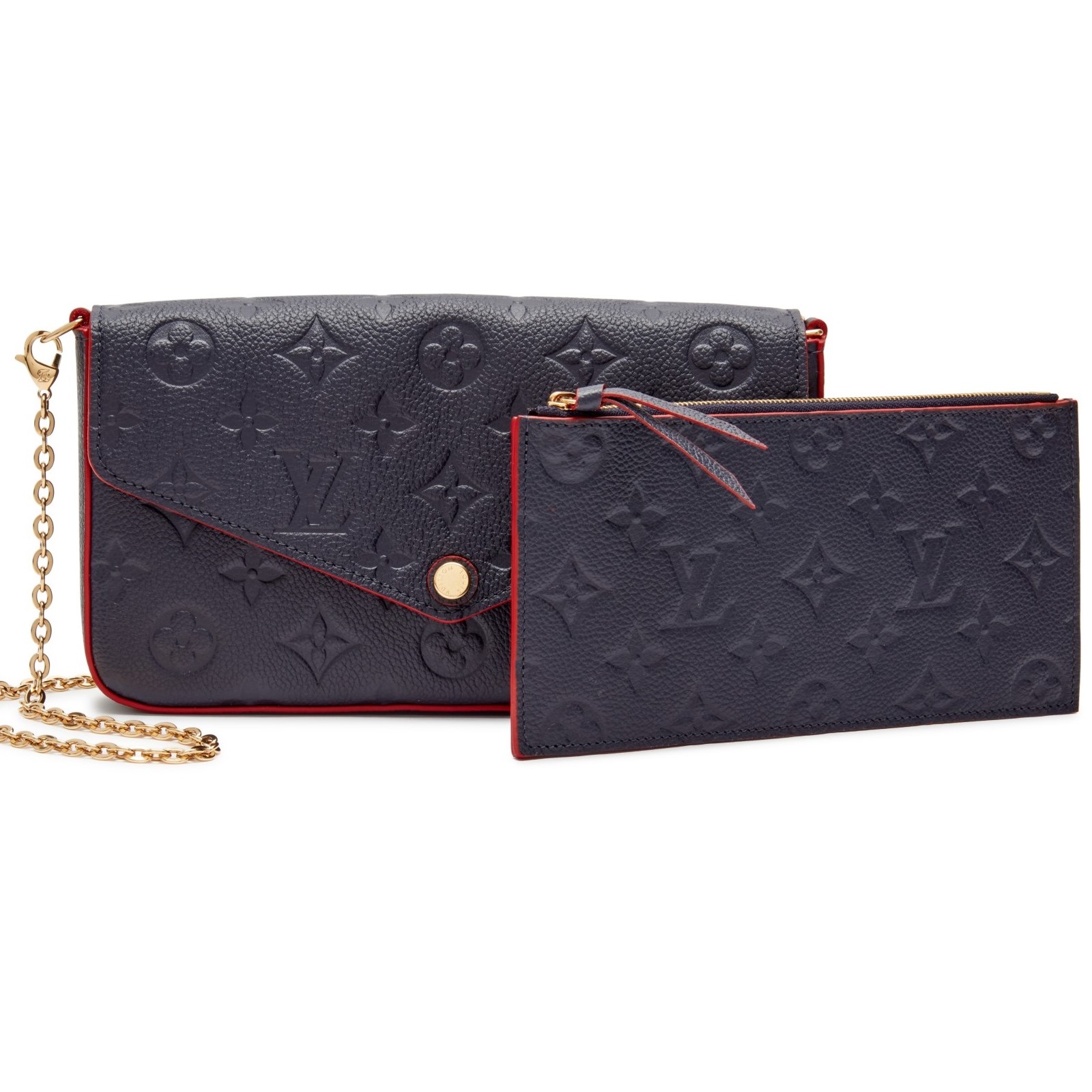 TÚI ĐEO CHÉO NỮ LV LOUIS VUITTON FÉLICIE POCHETTE MARINE ROUGE MONOGRAM EMPREINTE LEATHER WALLETS AND SMALL LEATHER GOODS M64099 1