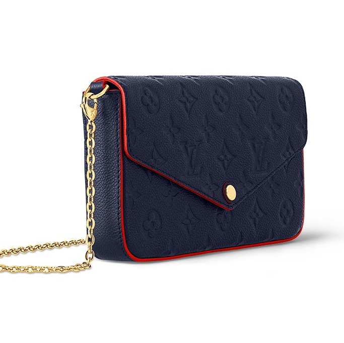 TÚI ĐEO CHÉO NỮ LV LOUIS VUITTON FÉLICIE POCHETTE MARINE ROUGE MONOGRAM EMPREINTE LEATHER WALLETS AND SMALL LEATHER GOODS M64099 4