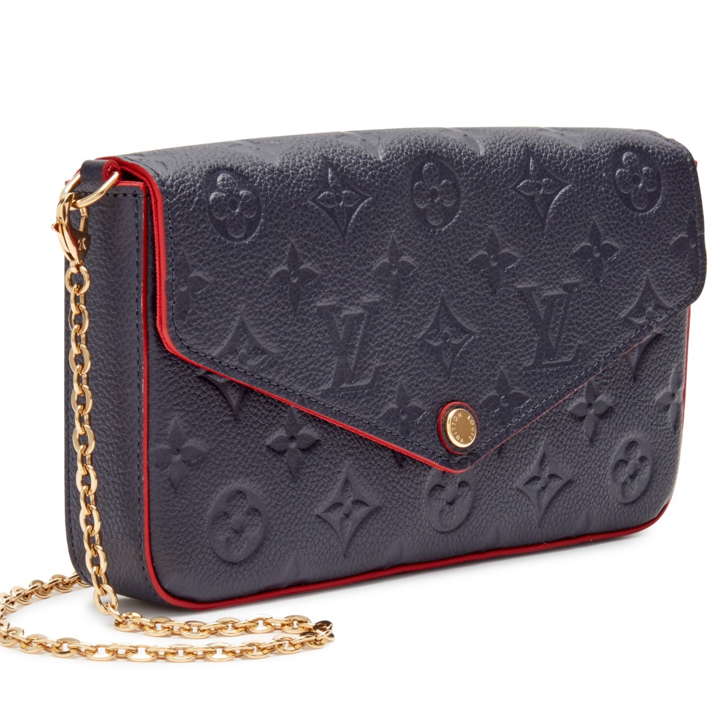 TÚI ĐEO CHÉO NỮ LV LOUIS VUITTON FÉLICIE POCHETTE MARINE ROUGE MONOGRAM EMPREINTE LEATHER WALLETS AND SMALL LEATHER GOODS M64099 6
