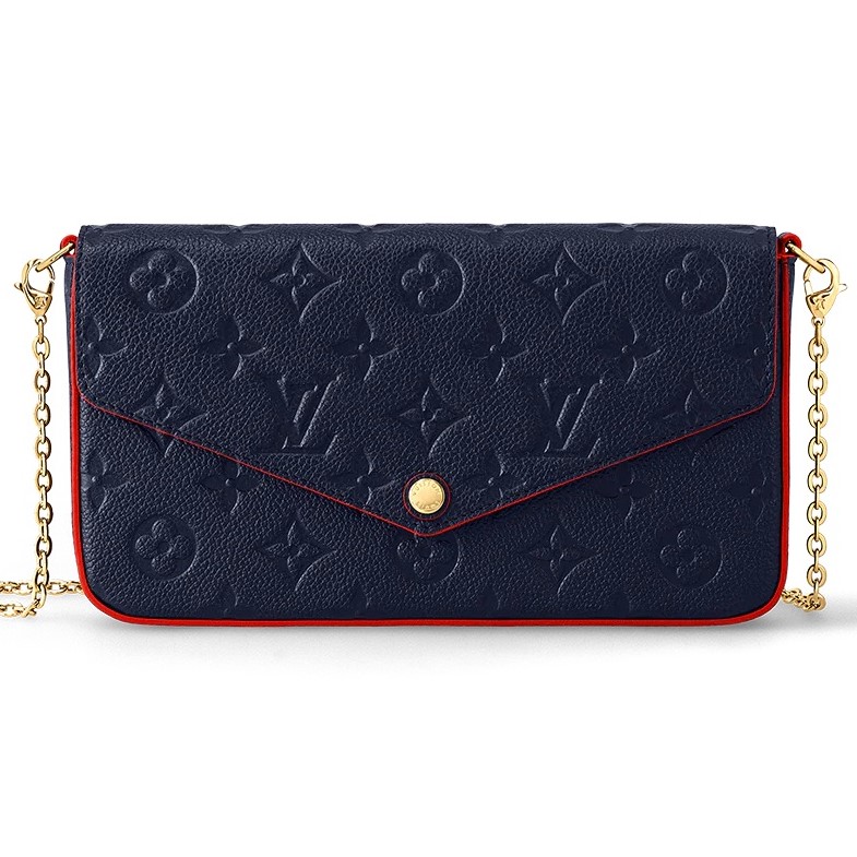 TÚI ĐEO CHÉO NỮ LV LOUIS VUITTON FÉLICIE POCHETTE MARINE ROUGE MONOGRAM EMPREINTE LEATHER WALLETS AND SMALL LEATHER GOODS M64099 11