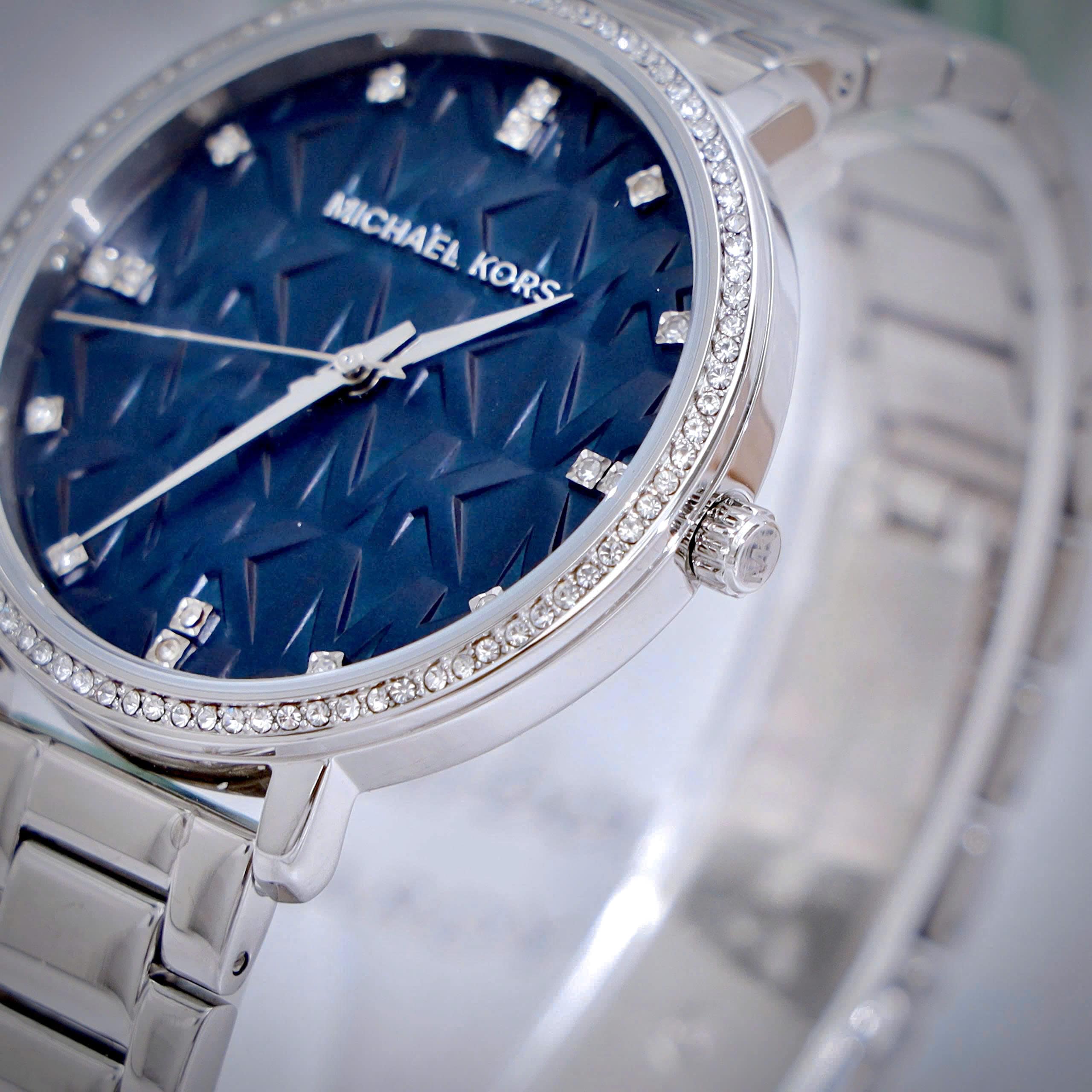 Đồng hồ đeo tay nữ Michael Kors Pyper Blue Dial Silver Tone Womens Watch MK4671 8