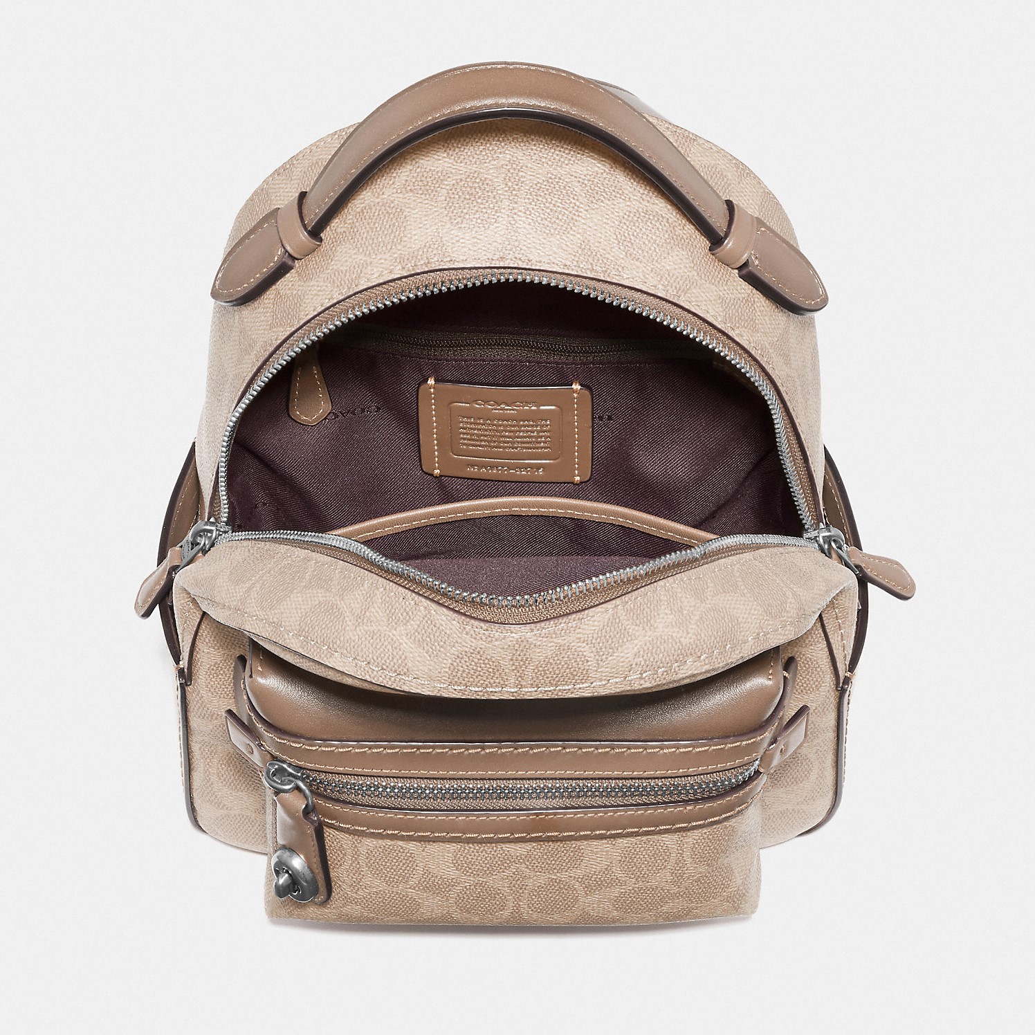 BALO NỮ COACH CAMPUS BACKPACK 23 IN SIGNATURE CANVAS TAN 9