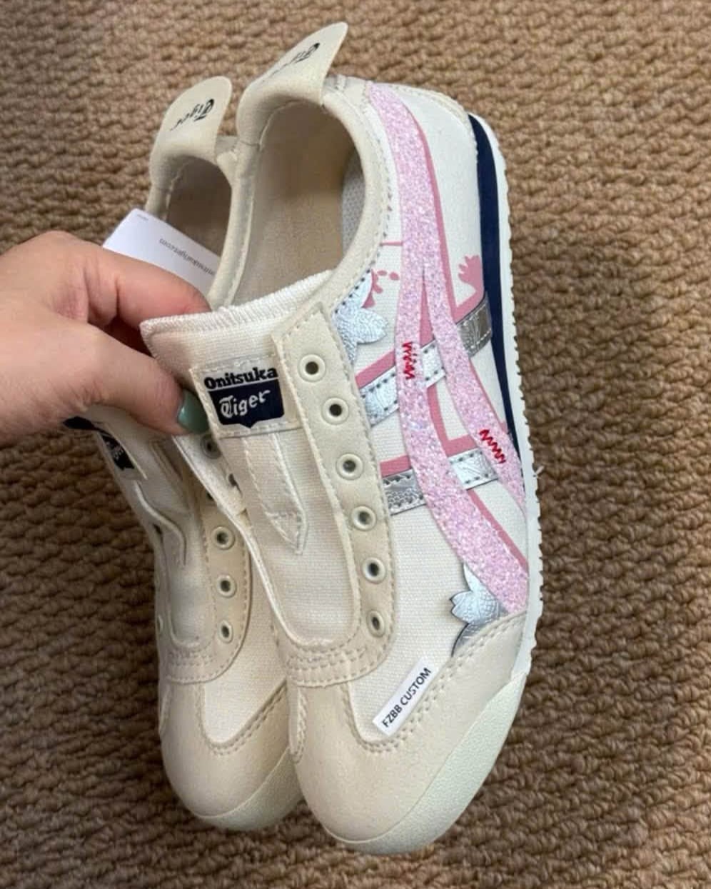 Giày nữ Onitsuka Tiger Mexico 66 Custom Hồng Bạc 1