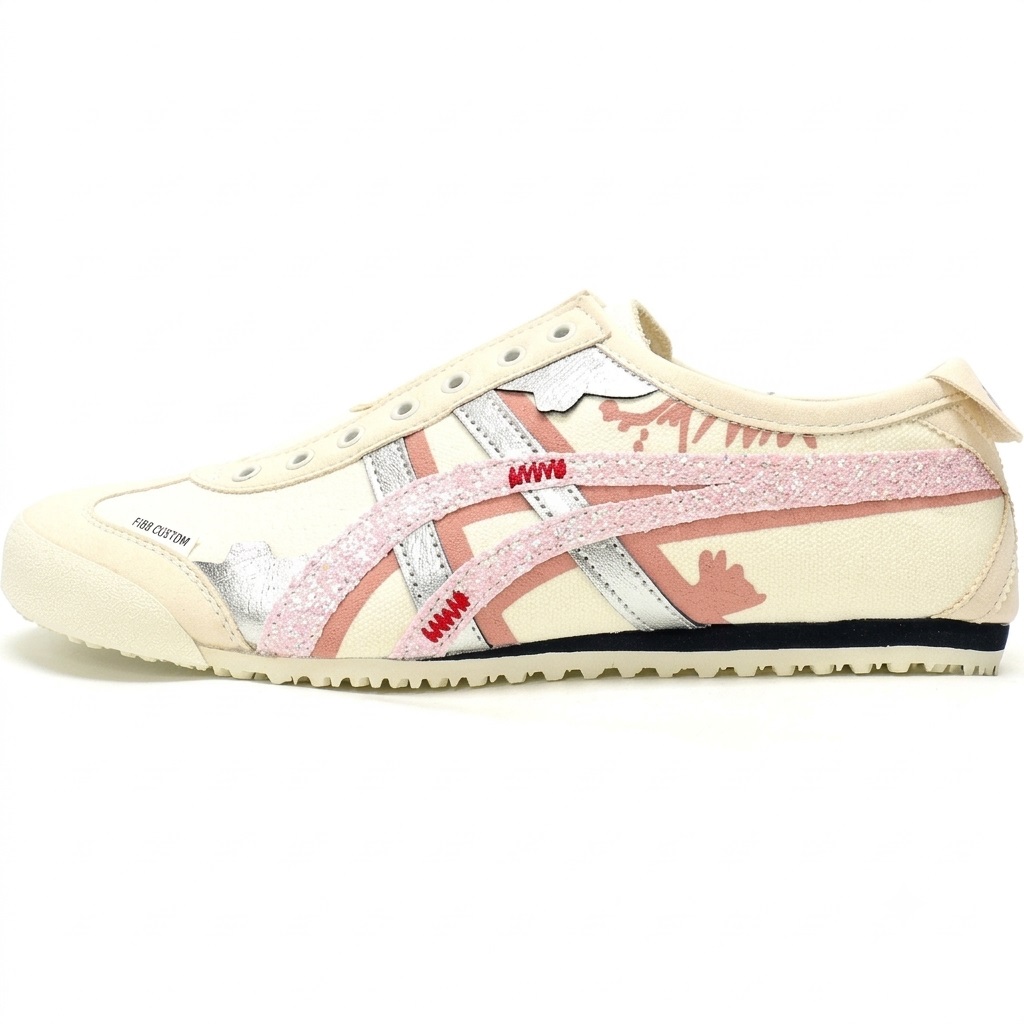 Giày nữ Onitsuka Tiger Mexico 66 Custom Hồng Bạc 3