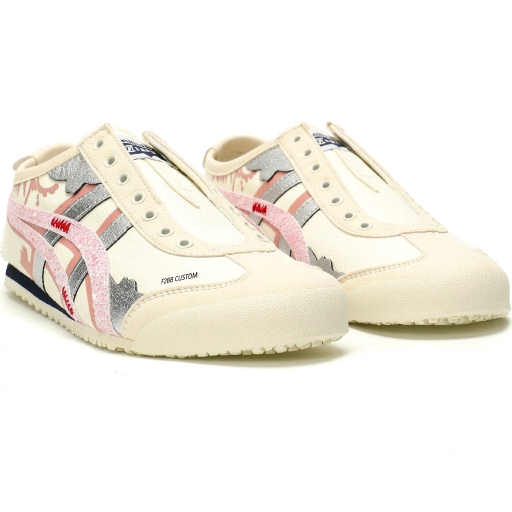 Giày nữ Onitsuka Tiger Mexico 66 Custom Hồng Bạc 7