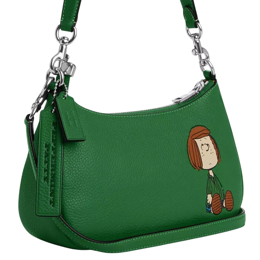 Túi đeo chéo Coach X Peanuts Teri Shoulder Bag With Peppermint Patty Kelly Green Multi CBJ77 1