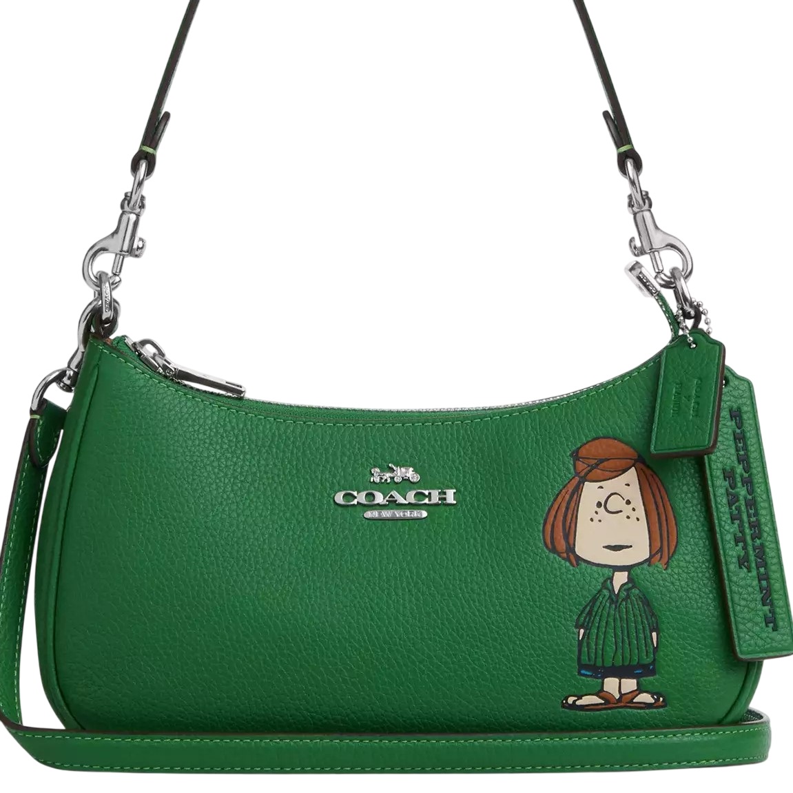 Túi đeo chéo Coach X Peanuts Teri Shoulder Bag With Peppermint Patty Kelly Green Multi CBJ77 5