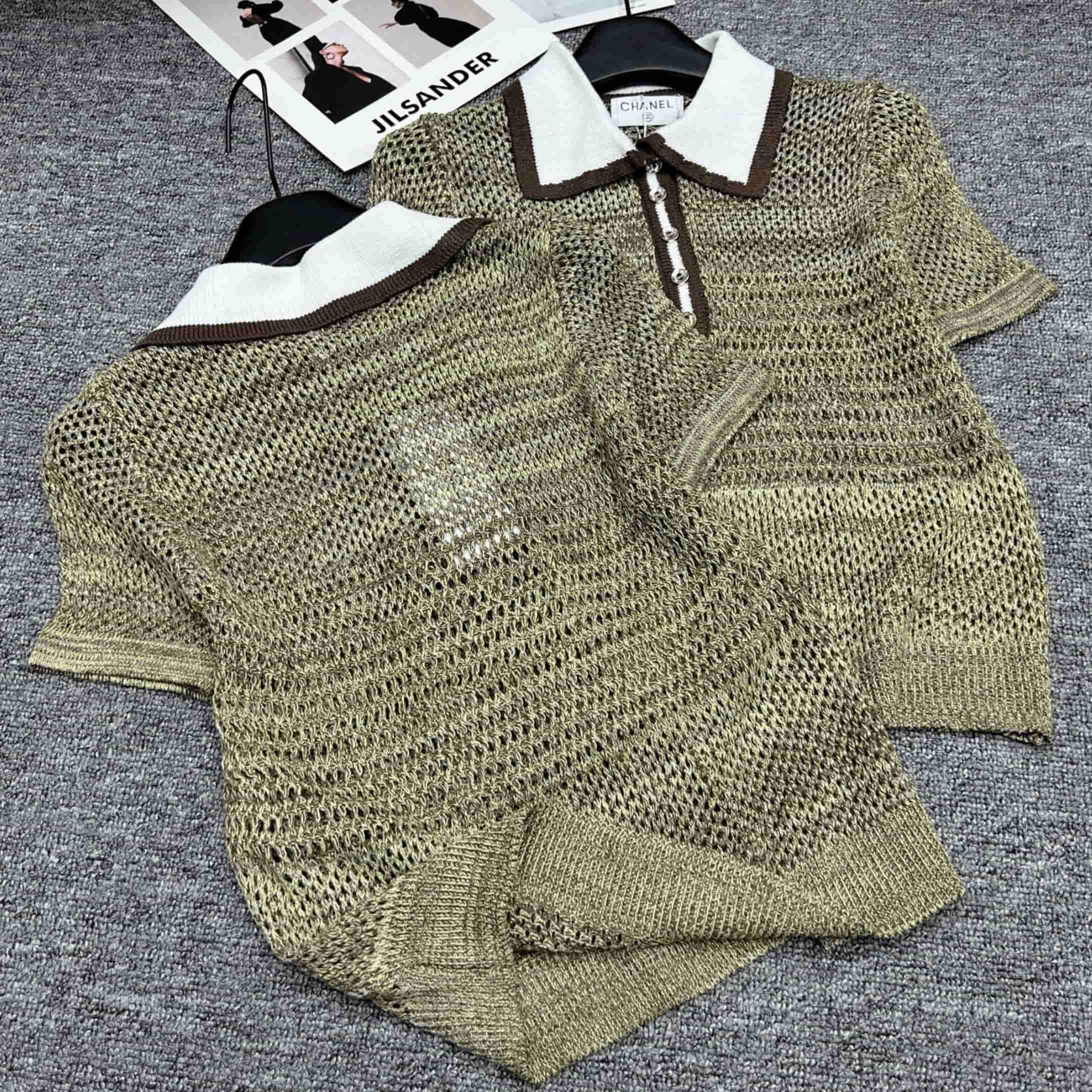 Áo lưới nữ tay ngắn xanh Chanel 6
