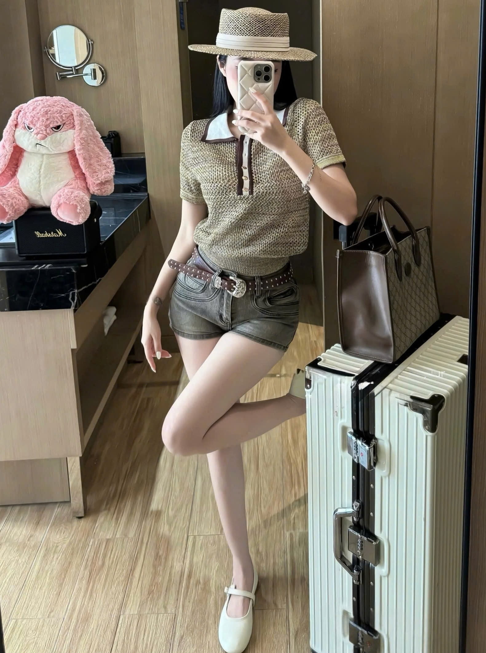 Áo lưới nữ tay ngắn xanh Chanel 9