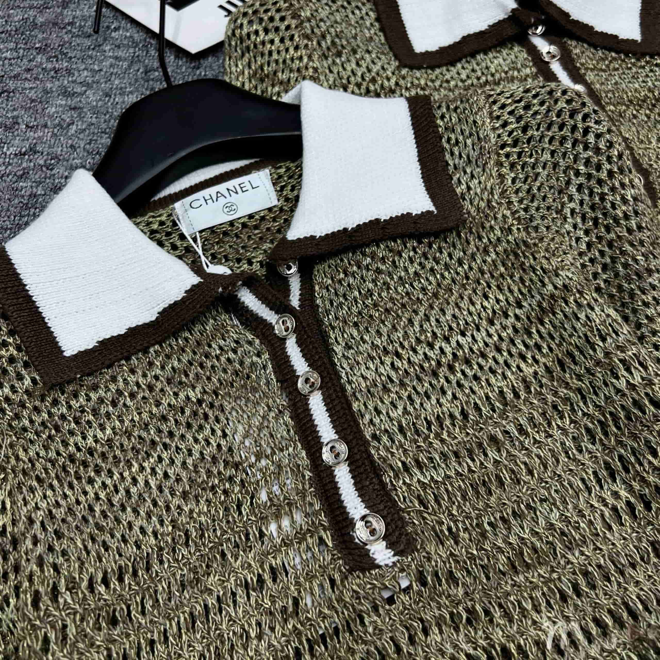 Áo lưới nữ tay ngắn xanh Chanel 13