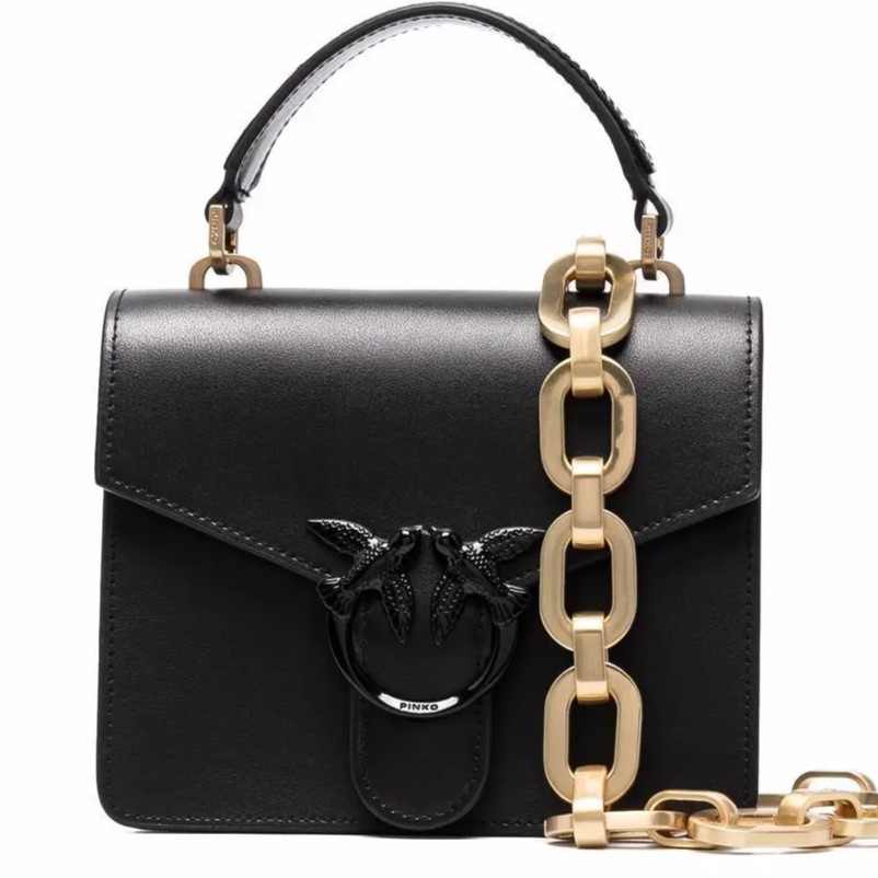 Túi xách Pinko Mini Love Bag Top Handle Maxi Chain Black 6