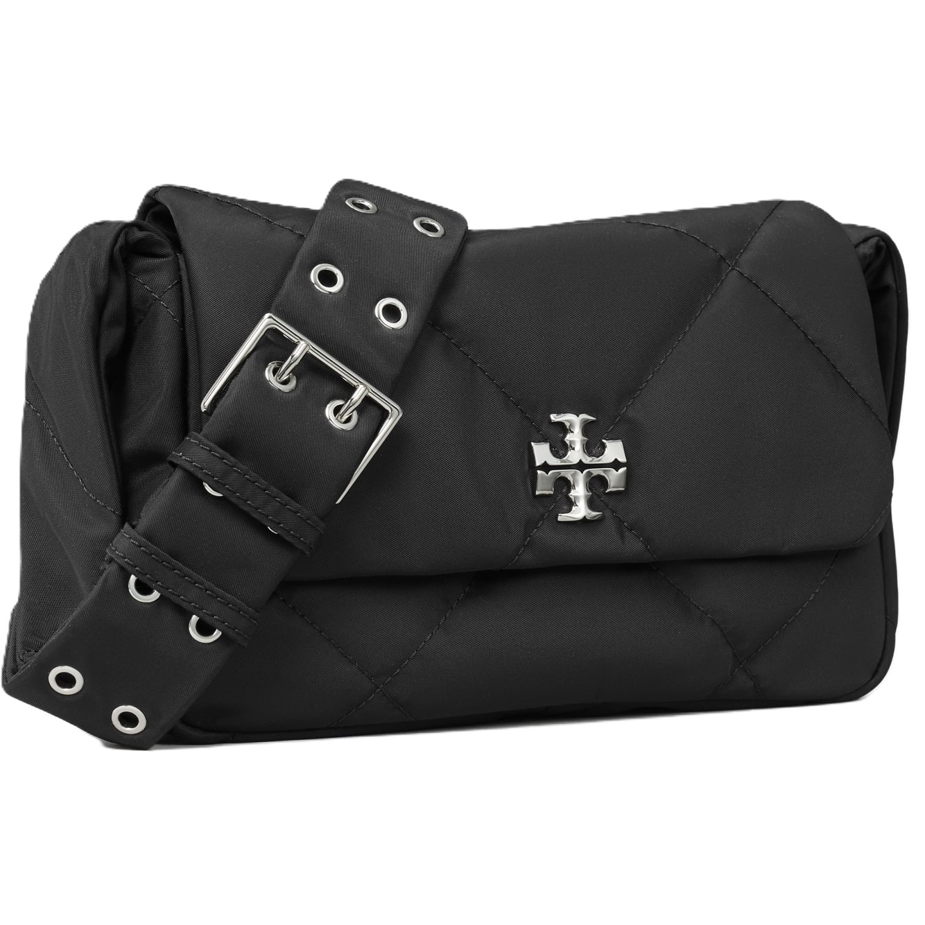 Túi đeo chéo Tory Burch Kira Diamond Quilt Nylon Messenger Bag Black 1