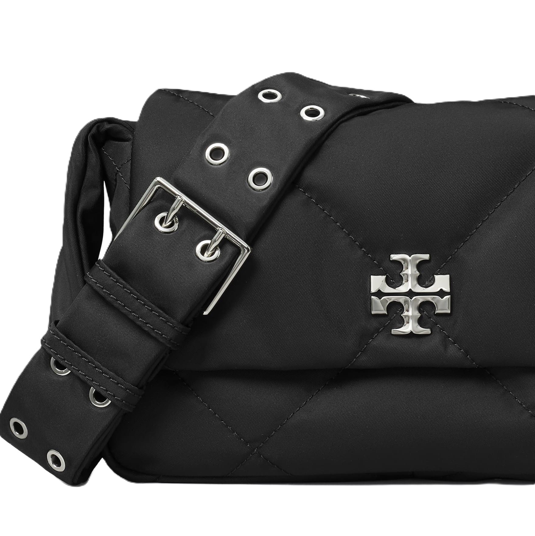 Túi đeo chéo Tory Burch Kira Diamond Quilt Nylon Messenger Bag Black 5