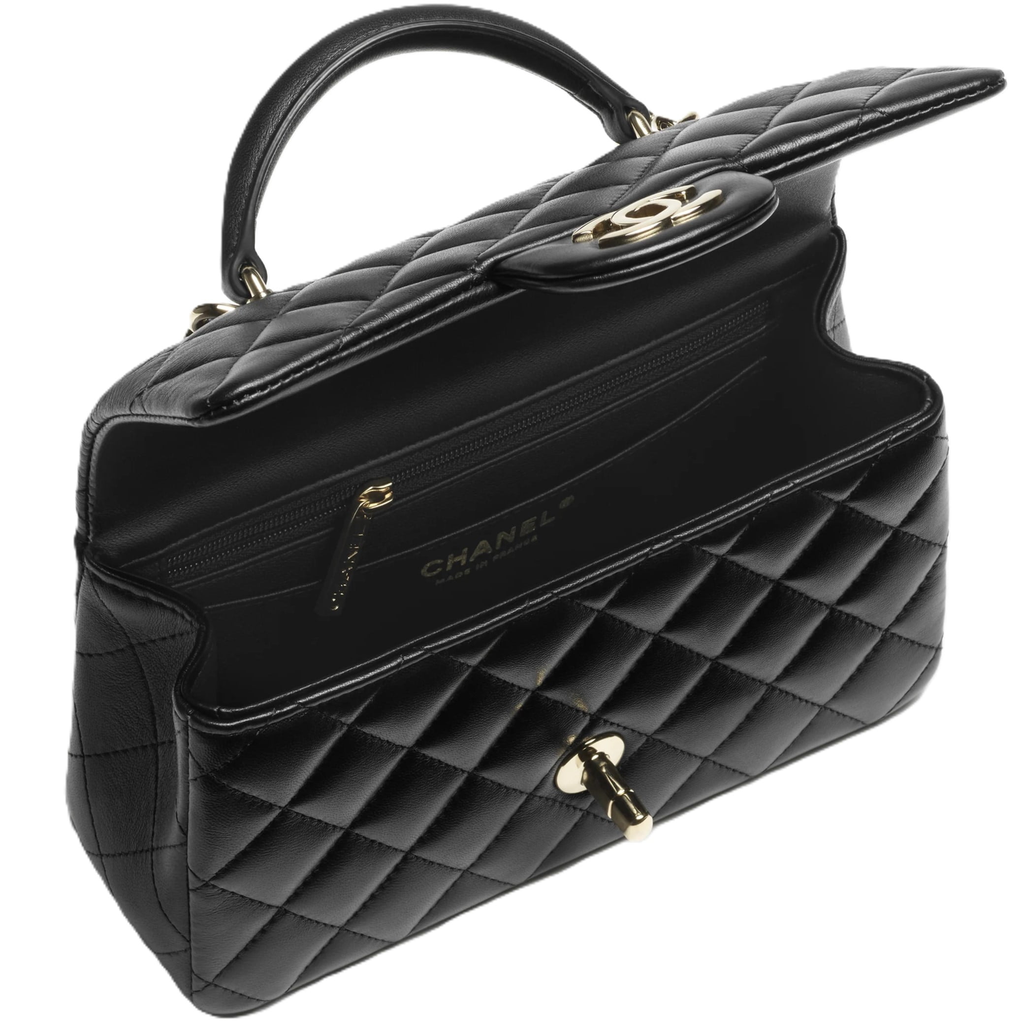 Túi đeo chéo Chanel Mini Classic Handbag With Top Handle Black 7
