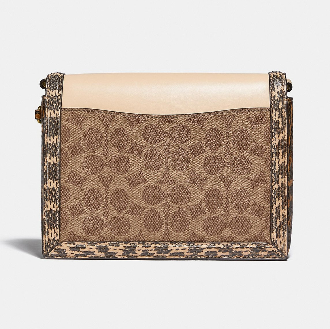 TÚI XÁCH NỮ COACH HUTTON SHOULDER BAG IN SIGNATURE CANVAS WITH SNAKESKIN DETAIL 2