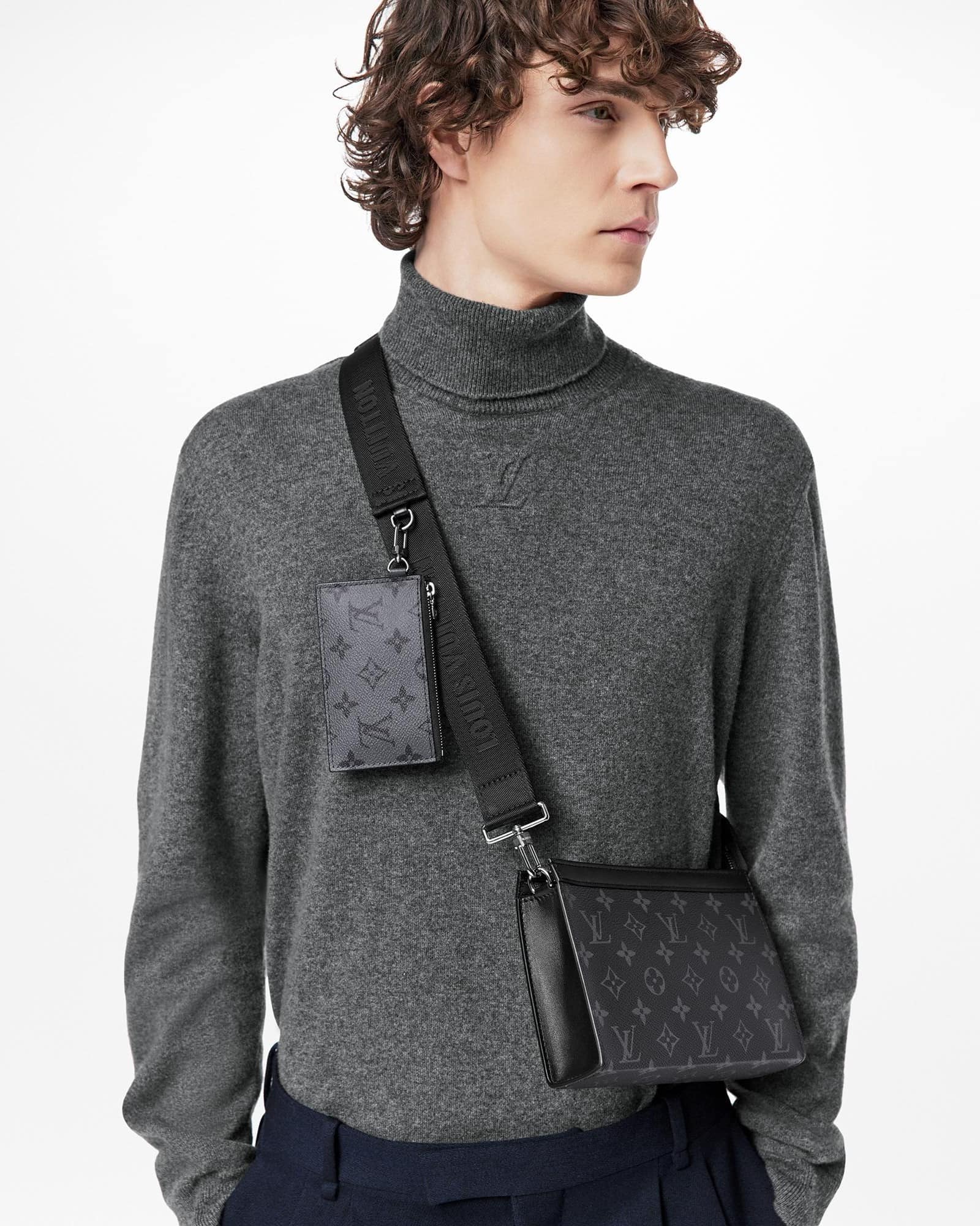 Túi đeo chéo LV Nam Louis Vuitton Gaston Wearable Wallet Monogram Eclipse 9