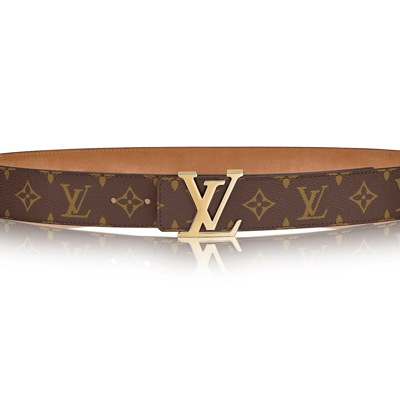 Shop Louis Vuitton Monogram Plain Leather Logo Belts (LV Initials 40mm  Reversible Belt, M0667Q) by Mikrie