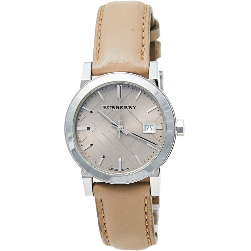 Đồng hồ đeo tay nữ Burberry Ladies Watch The City Check Neutral Silver BU9107 12