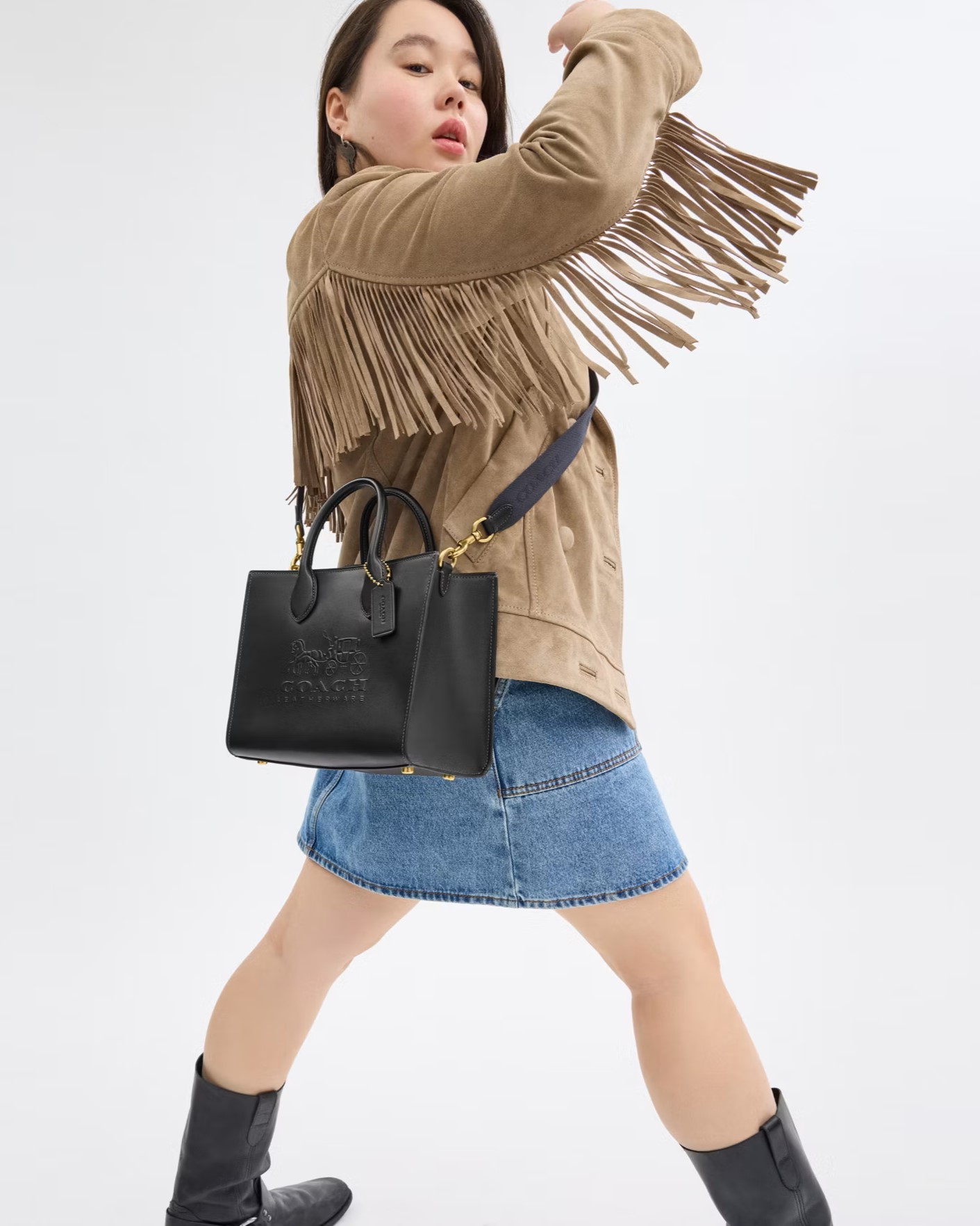 Túi xách Coach nữ Ace Tote Bag 26 Black CR681 5