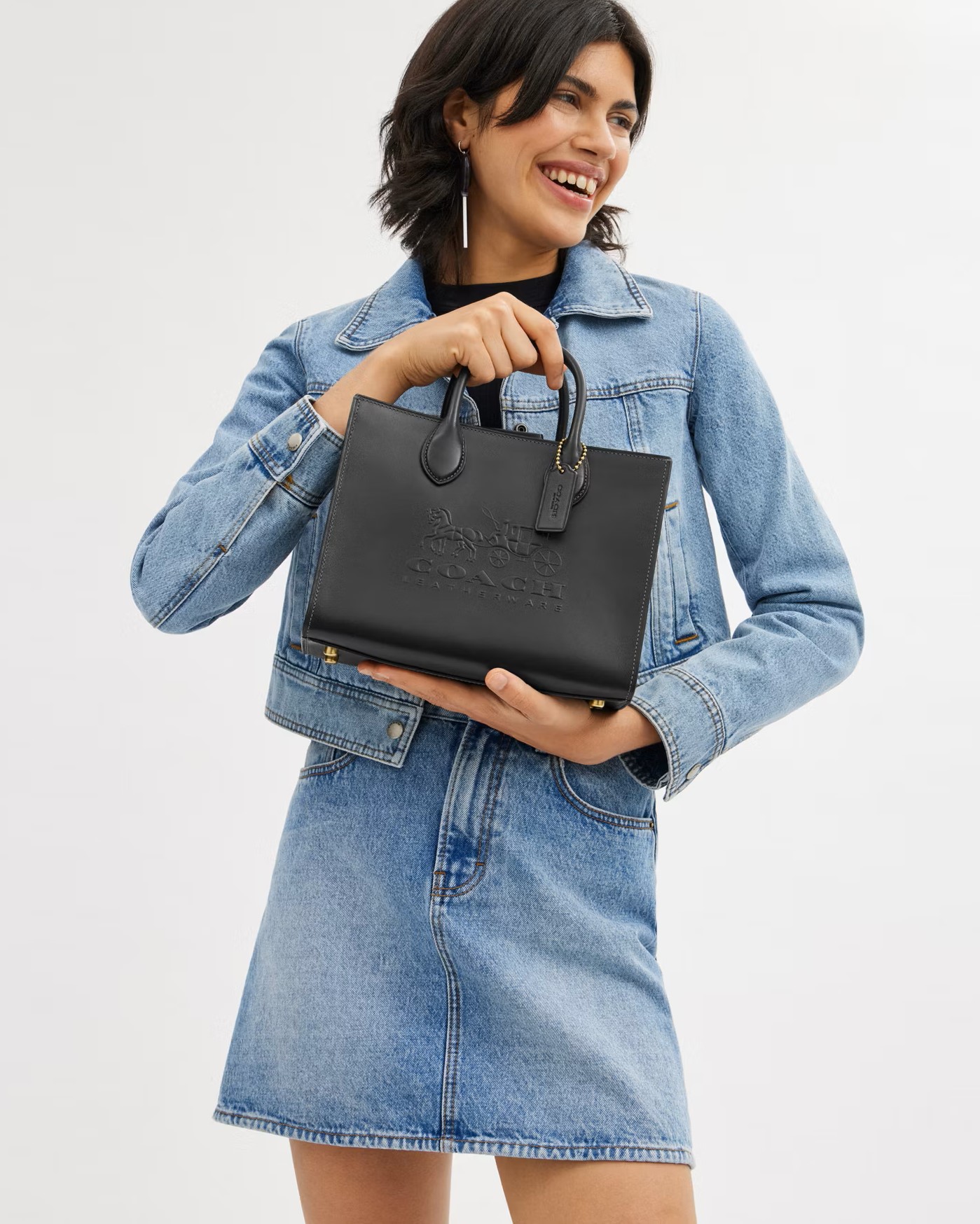 Túi xách Coach nữ Ace Tote Bag 26 Black CR681 8