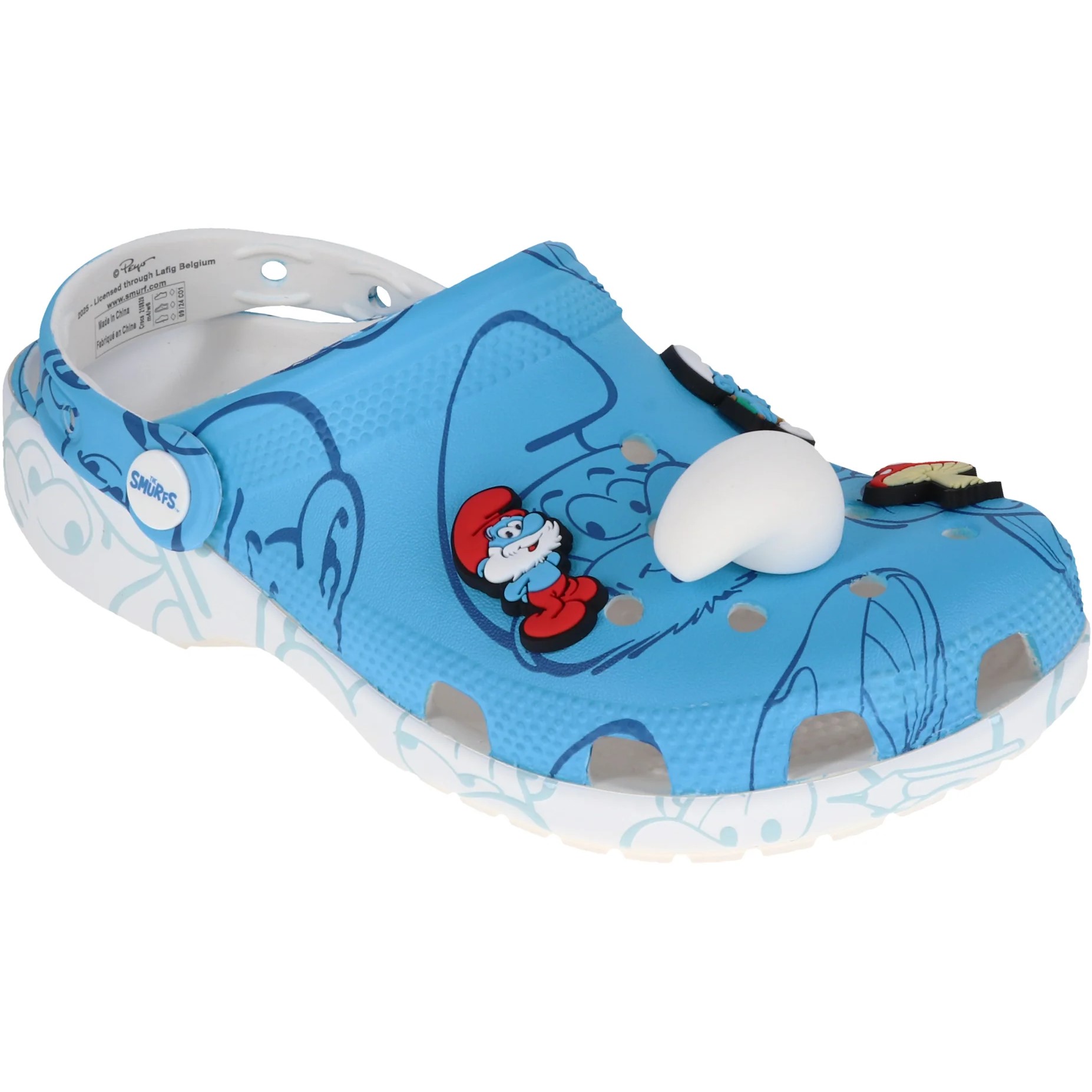 Giày xanh dương Crocs Smurfs Classic Clog Allover Smurfs Print 1