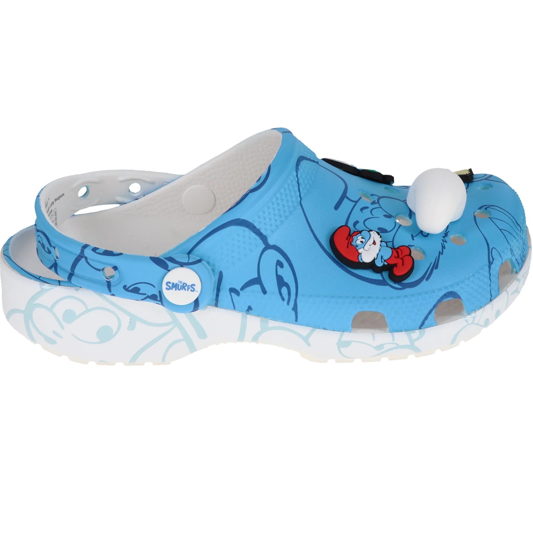 Giày xanh dương Crocs Smurfs Classic Clog Allover Smurfs Print 6
