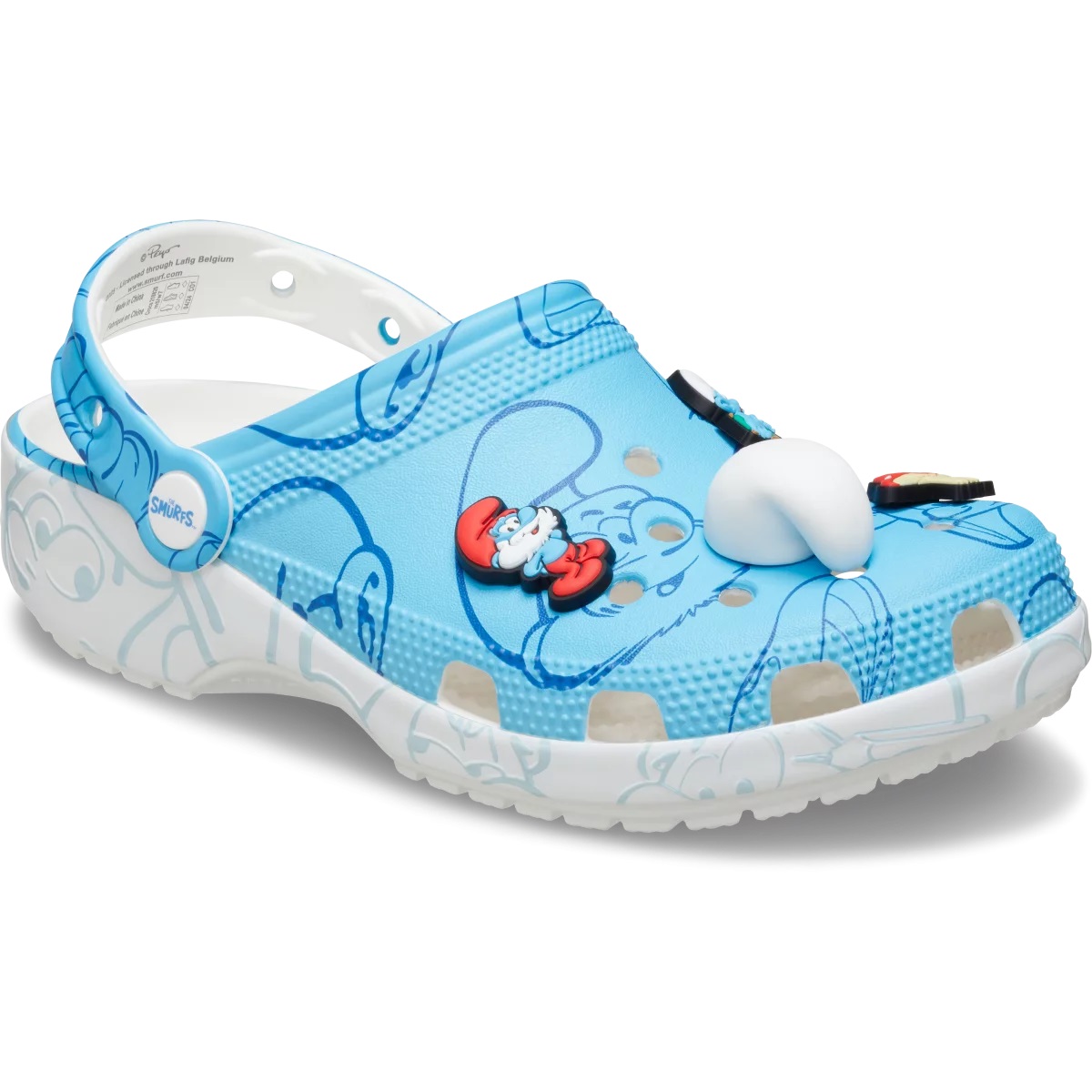 Giày xanh dương Crocs Smurfs Classic Clog Allover Smurfs Print 8