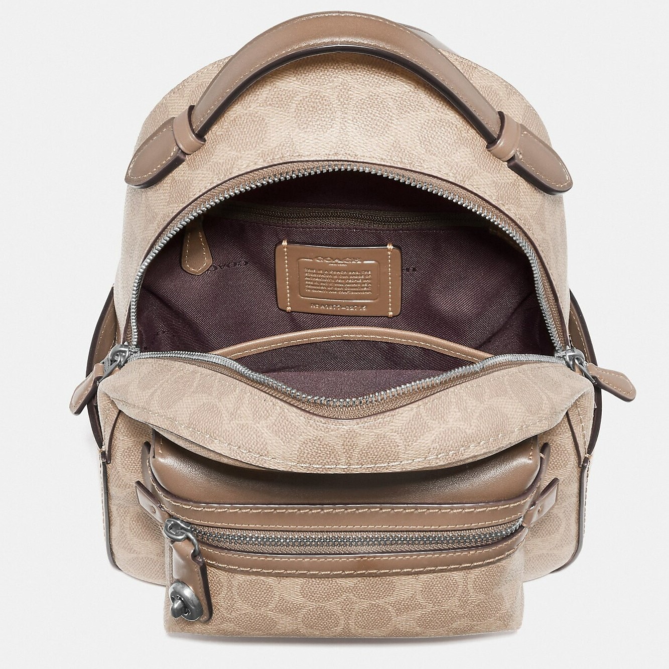 BALO COACH NỮ KÈM KHÓA XOAY CAMPUS BACKPACK 23 IN SIGNATURE CANVAS 2