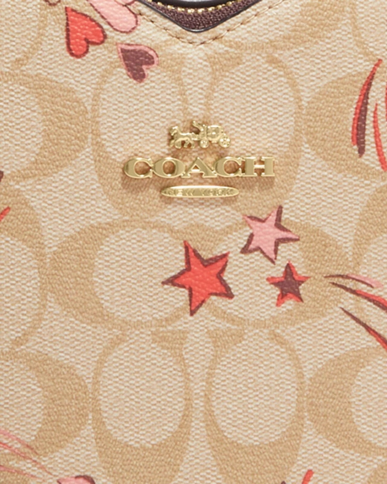 Túi đeo chéo Coach Heart Crossbody In Signature Canvas With Heart And Star Print Light Khaki Multi CK523 2