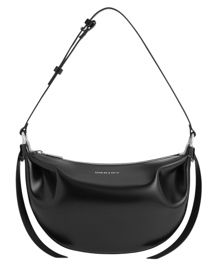 Túi đeo chéo Charles Keith Calla Half-Moon Bag Noir CK2-20671663 4