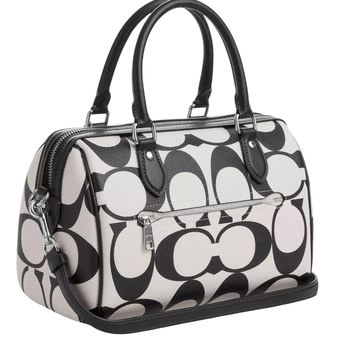 Túi xách dáng trống Coach Rowan Satchel In Signature Canvas Chalk Multi CP089 6