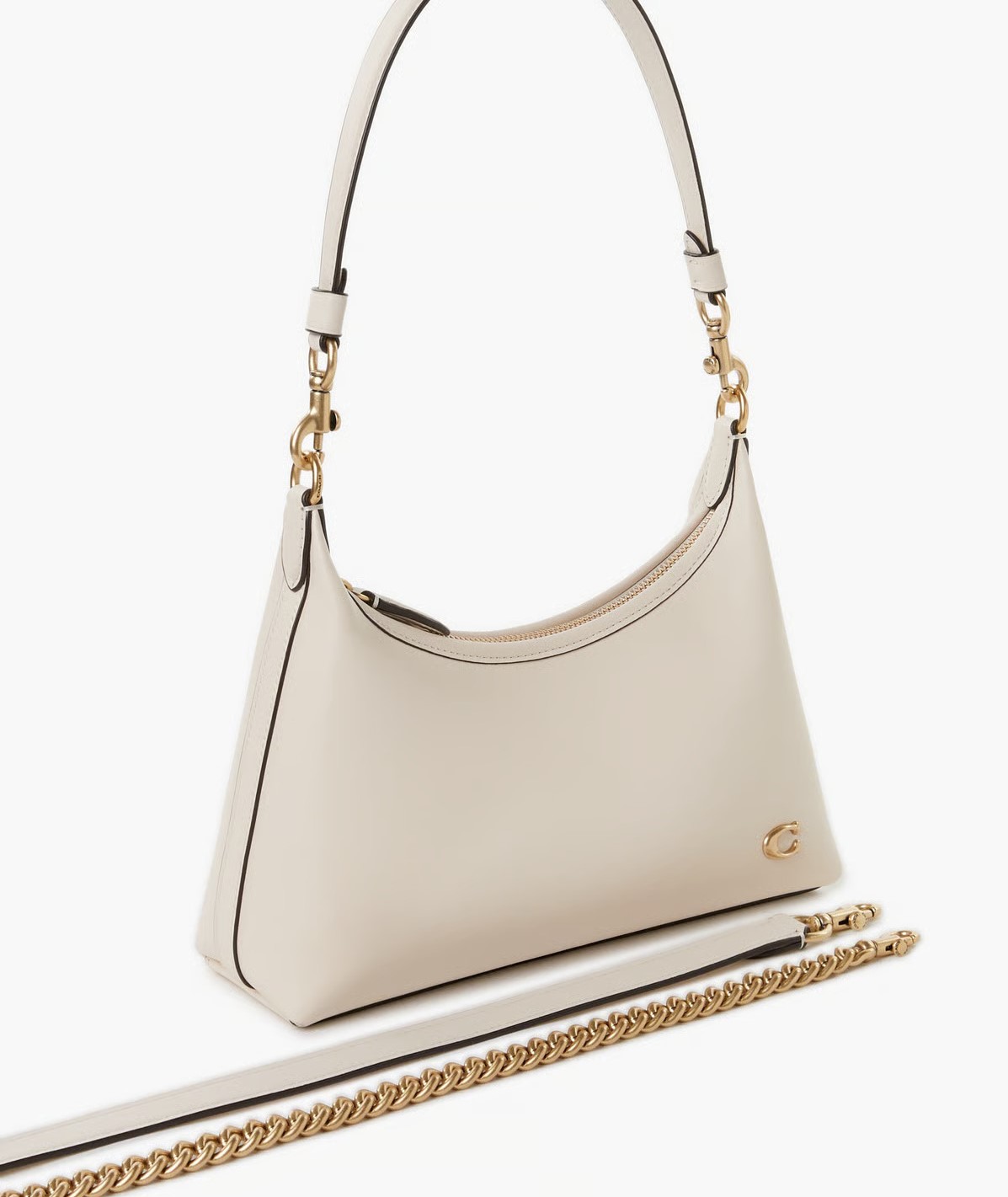 Túi kẹp nách nữ Coach Juliet Shoulder Bag 25 Smooth Leather Chalk CW64 13