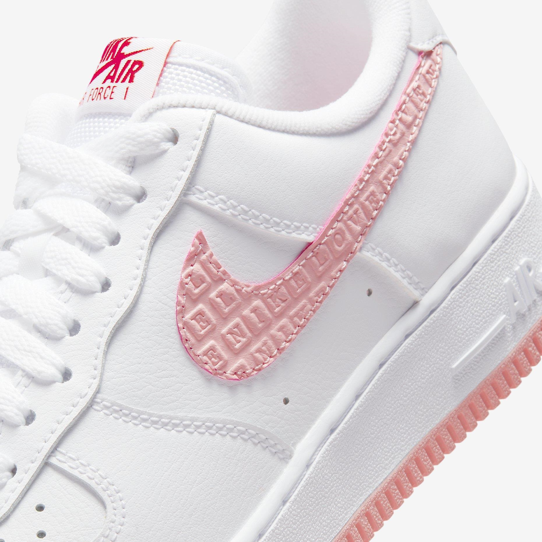 GIÀY NỮ NIKE AIR FORCE 1 07 LOW VD VALENTINE S DAY WHITE ATMOSPHERE UNIVERSITY RED SAIL DQ9320-100 10