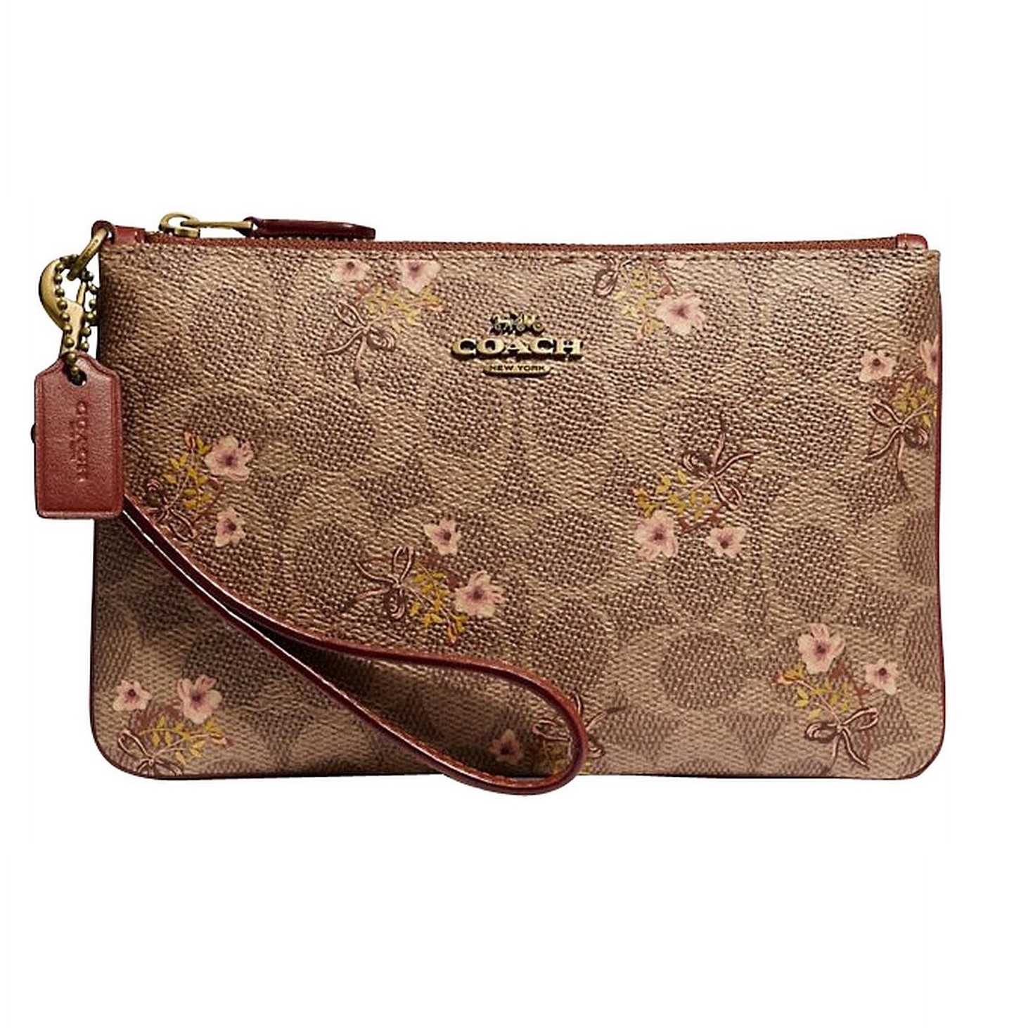 VÍ NỮ COACH SMALL WRISTLET IN SIGNATURE CANVAS WITH FLORAL BOW PRINT F67070 3