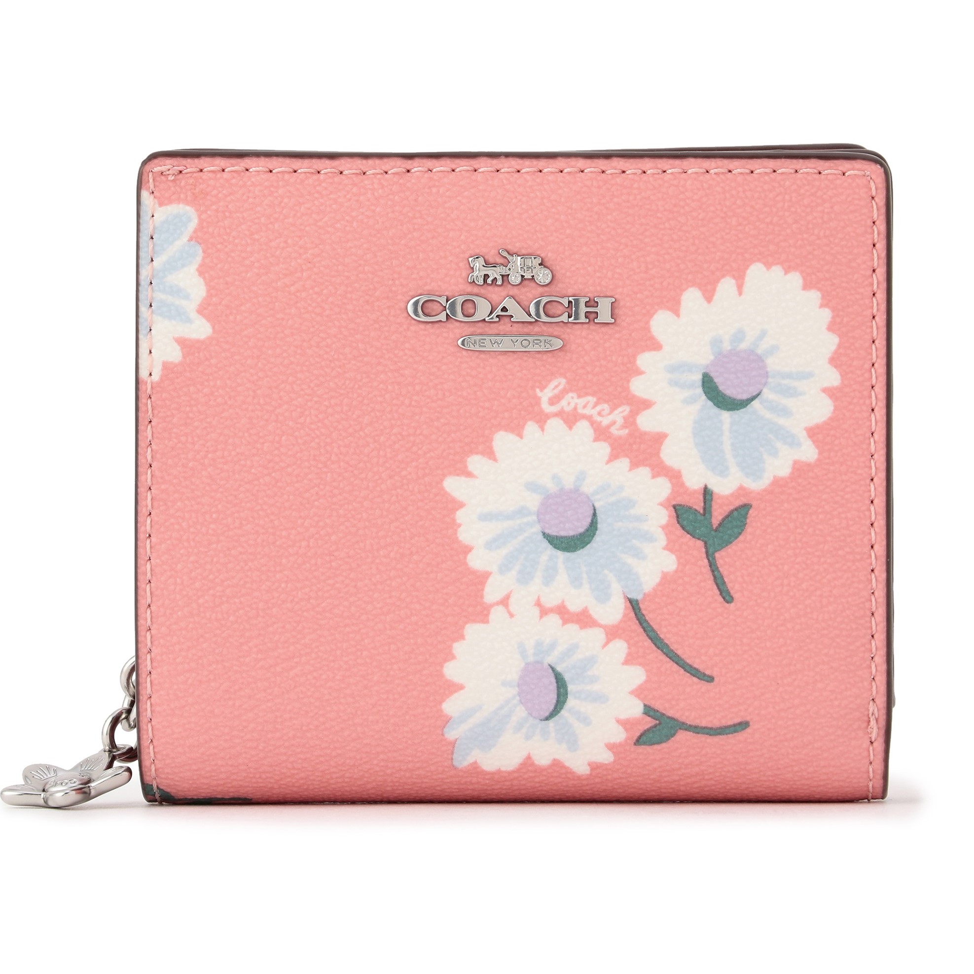 VÍ NỮ NGẮN LIMITED COACH BOXED SNAP WALLET WITH DAISY PRINT C2889 7