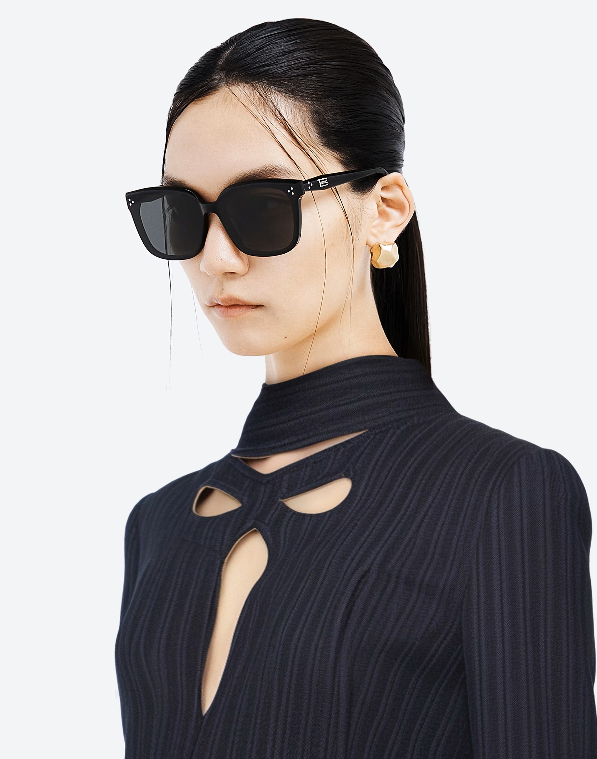MẮT KÍNH UNISEX GM GENTLE MONSTER DEAR 01 BLACK LENSES SQUARE SHAPE BLACK ACETATE FRAME 11