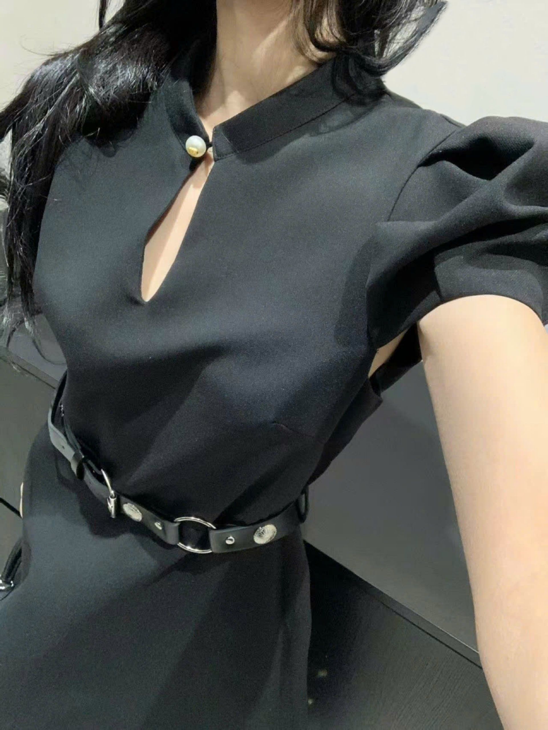 Đầm nữ thời trang dài xòe nữ Dior kèm thắt lưng 3