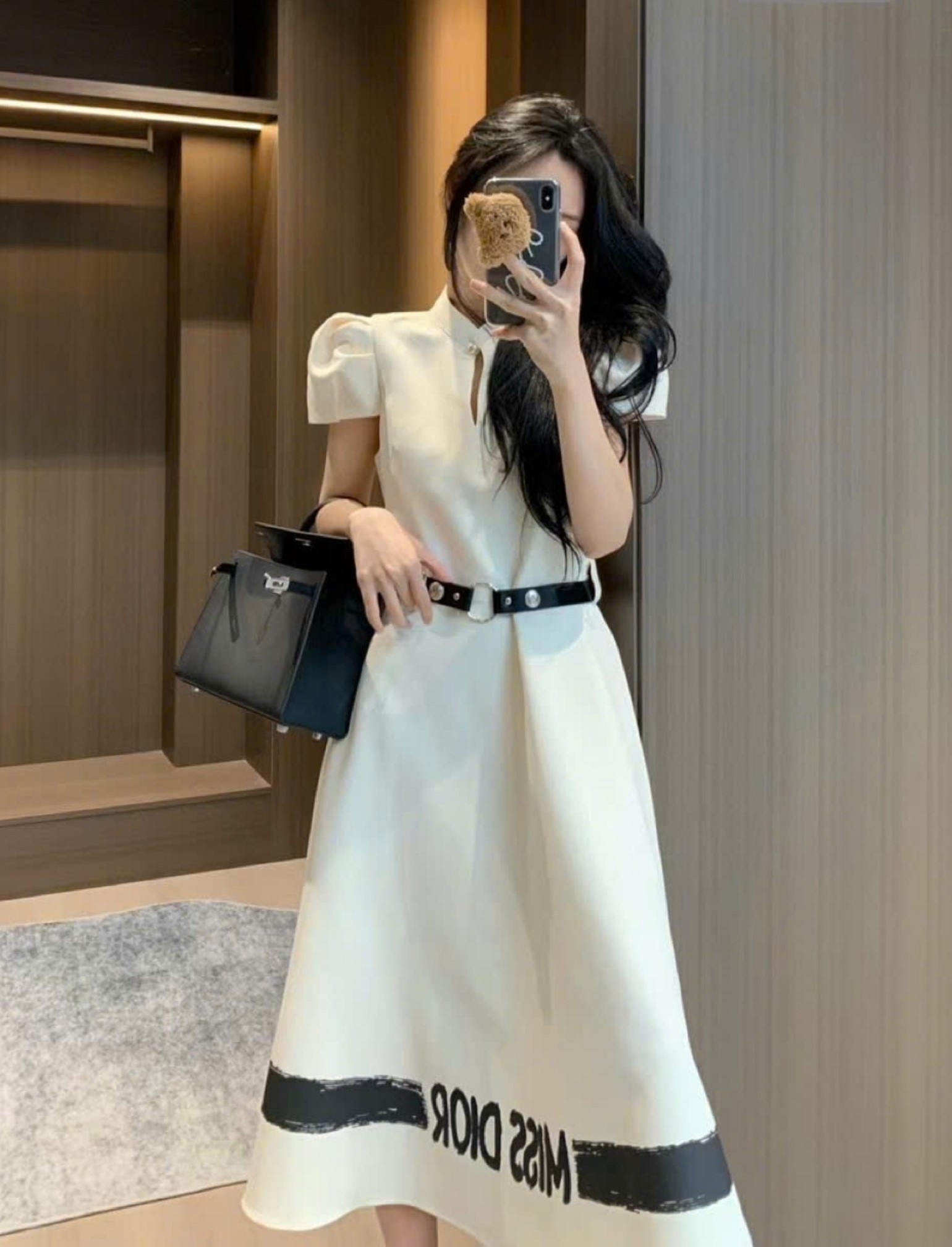 Đầm nữ thời trang dài xòe nữ Dior kèm thắt lưng 7