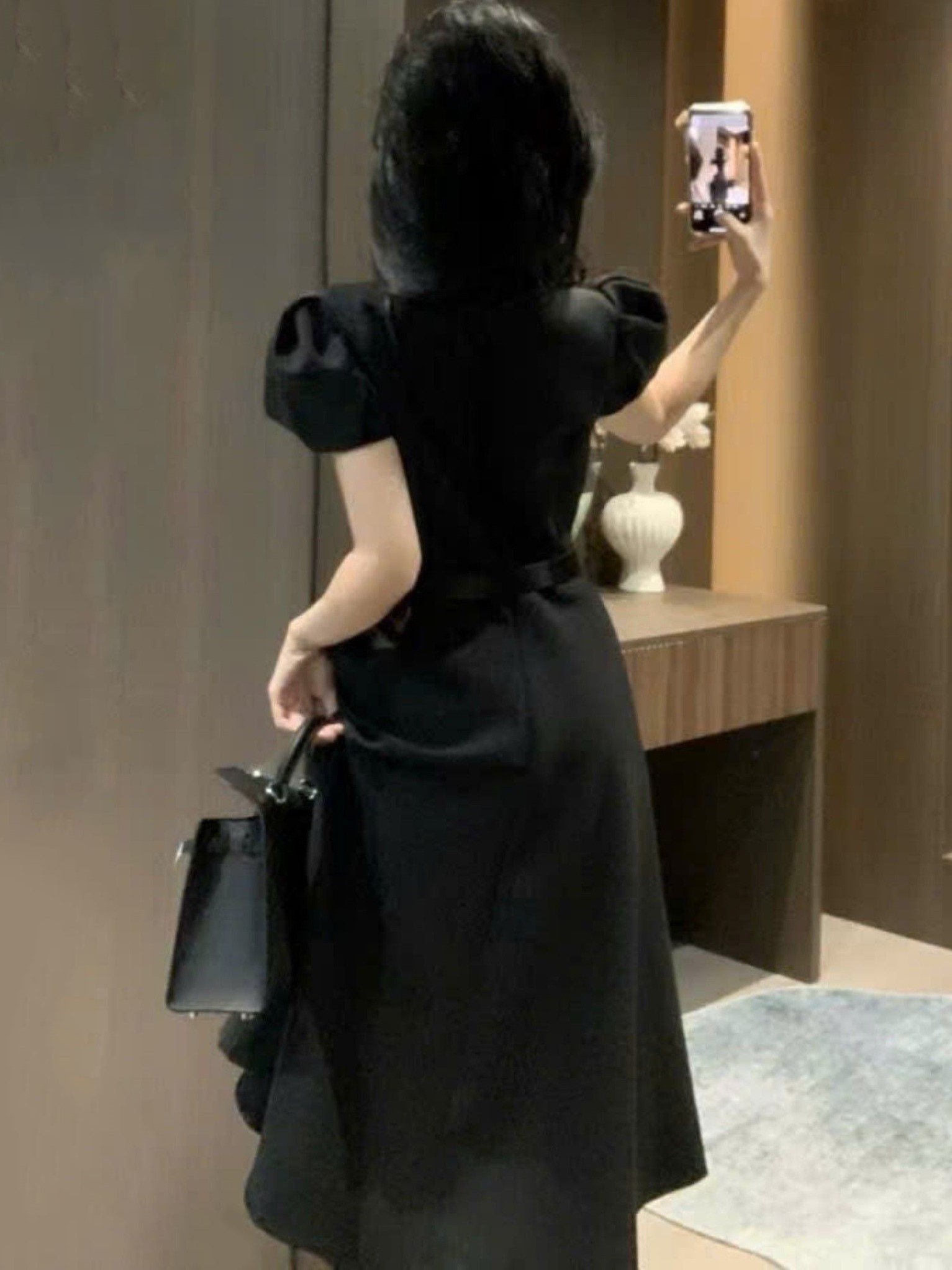 Đầm nữ thời trang dài xòe nữ Dior kèm thắt lưng 9