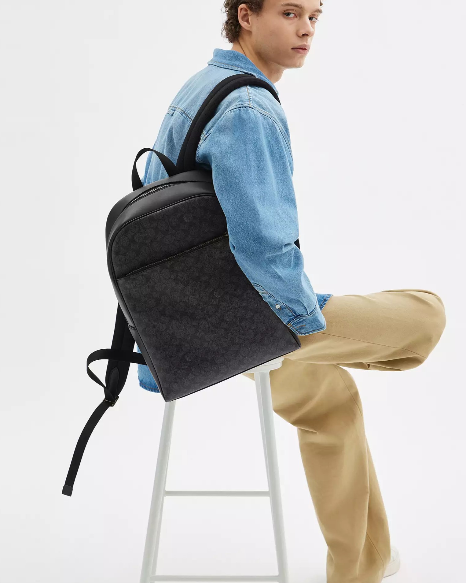 Ba lô Coach Owen Backpack In Signature Canvas Charcoal CAJ90 3