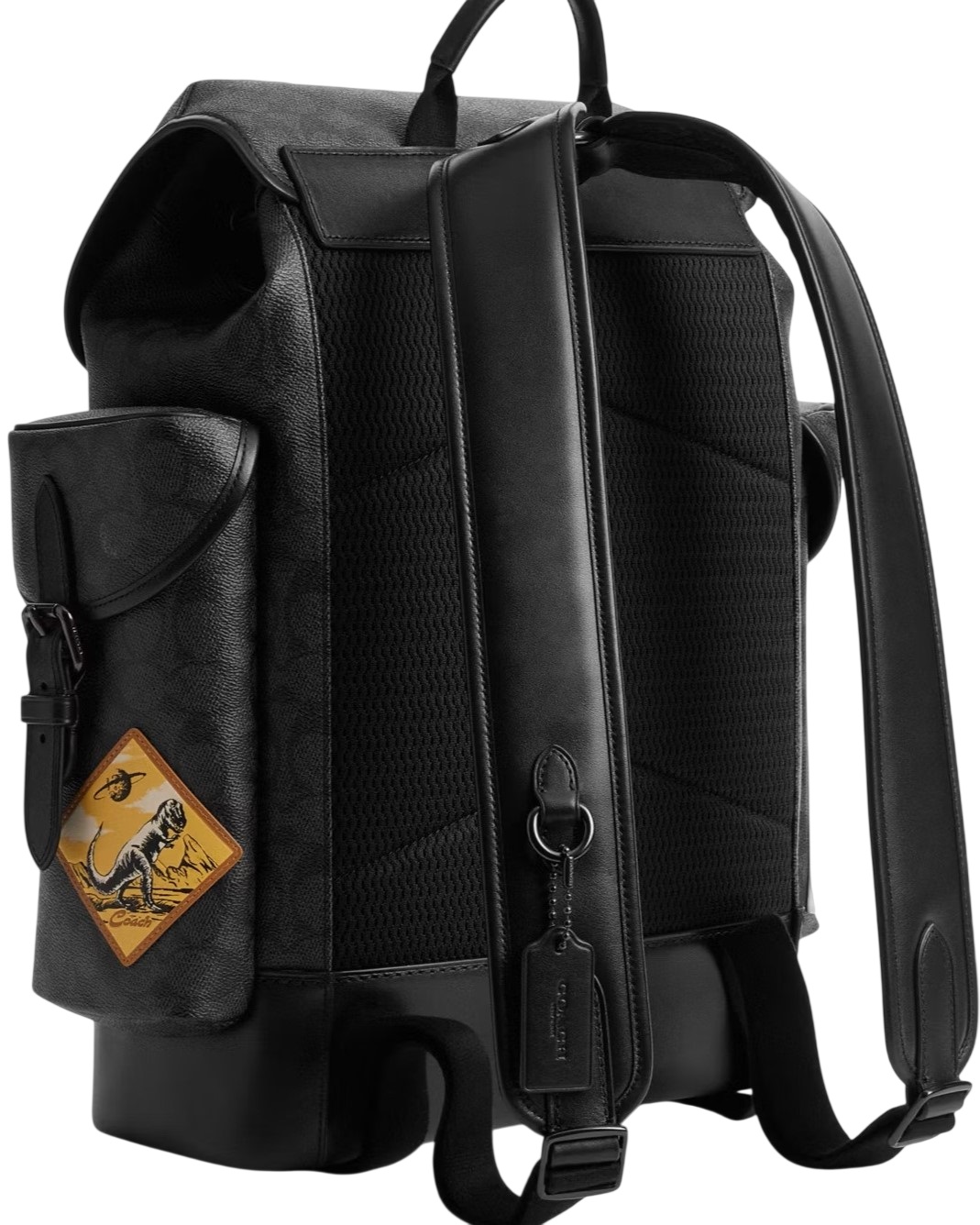 Ba lô Coach Hitch Backpack In Signature Canvas With Patches Charcoal Multi CBF04 4