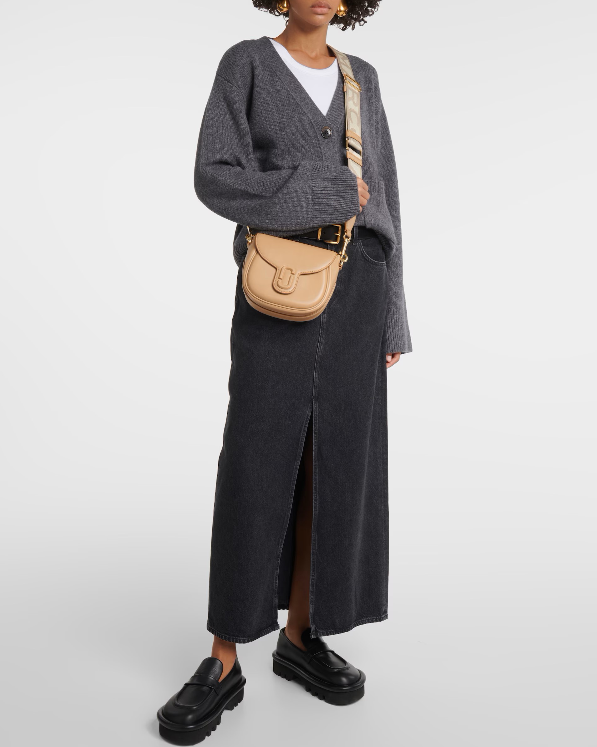 TÚI ĐEO CHÉO MARC JACOBS THE SMALL J MARC LEATHER SADDLE BAG CAMEL 7